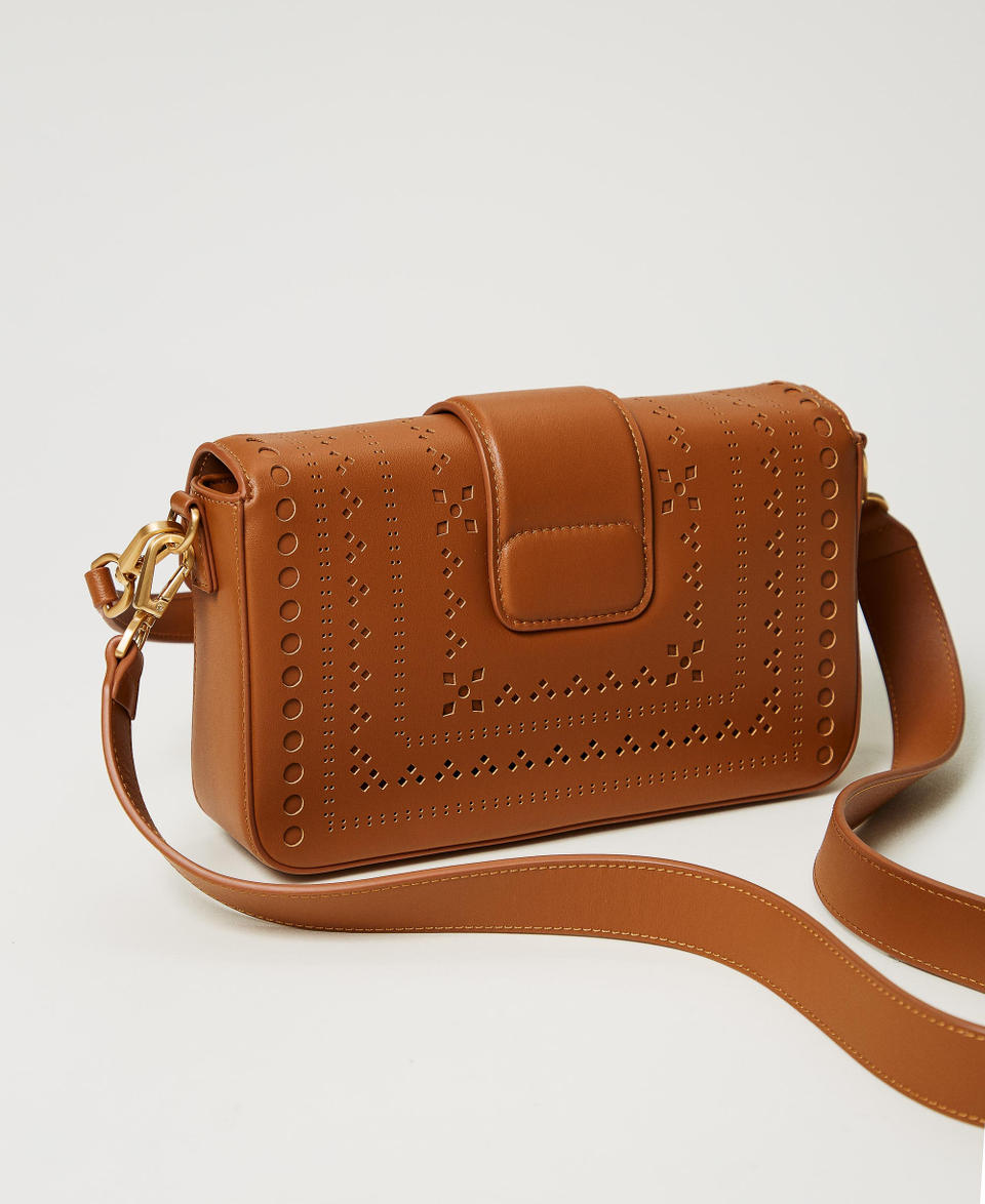 Borsa a tracolla ‘Amie’ in pelle traforata Cuoio Donna 251TD8230_00057_03
