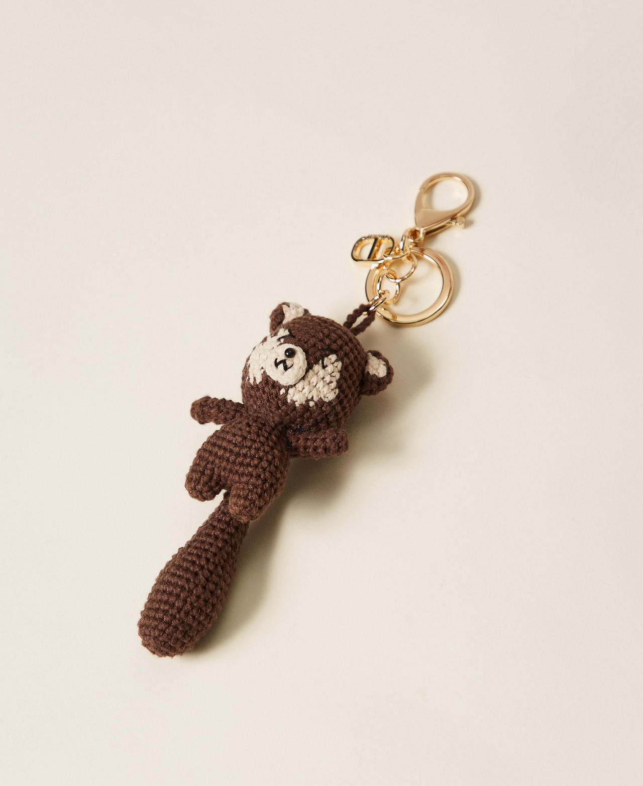 Crochet squirrel key ring charm
