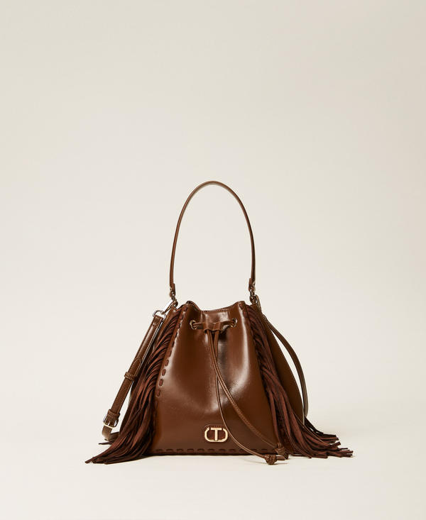 Borsa a secchiello 'Melrose' con frange