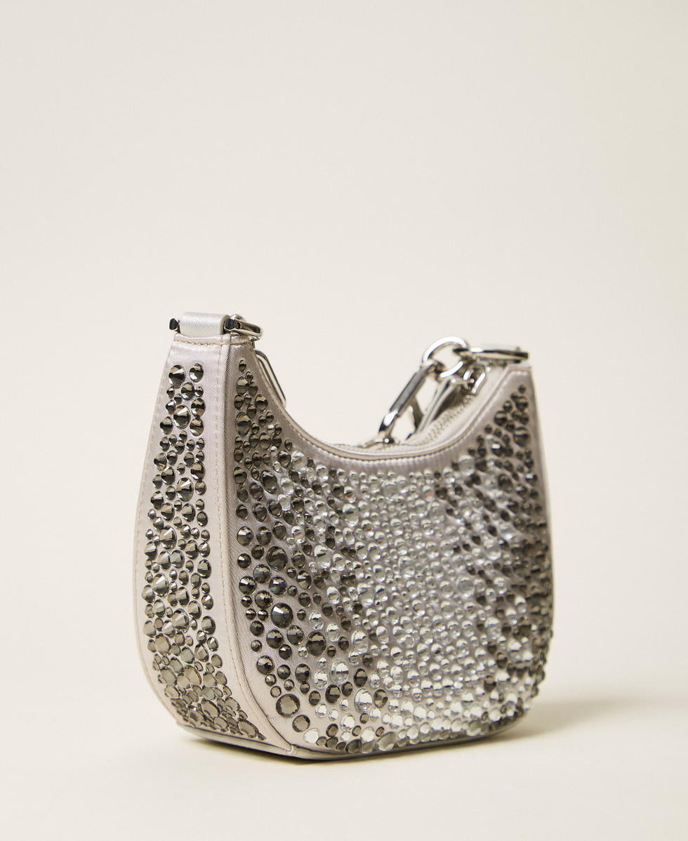 Sac &laquo;&nbsp;Croissant&nbsp;&raquo; avec strass Argent Femme 252TB7213_00995_03