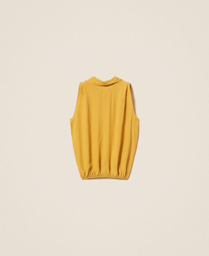 Crêpe de Chine top Mustard Yellow Woman 252TF2081_12607_S0