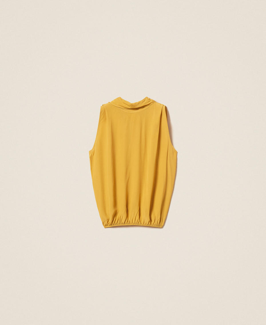 Crêpe de Chine top Mustard Yellow Woman 252TF2081_12607_S0