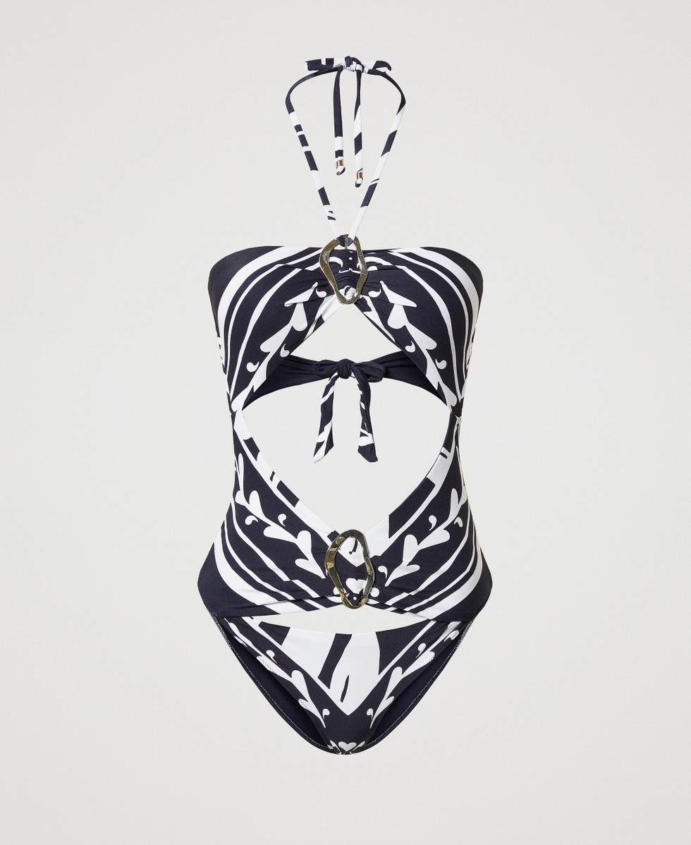 Costume intero a stampa foulard Stampa Foulard Classic Blue / Classic Blue Donna 251LMMX00_12489_S0