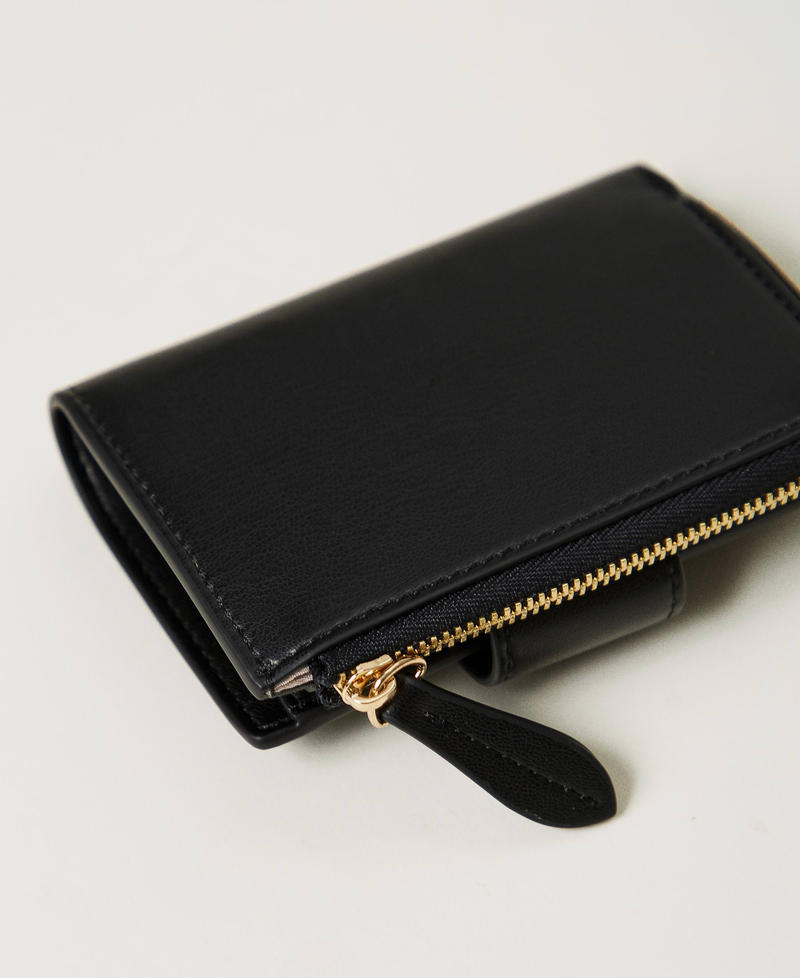 Wallet with zip and Oval T Black Woman 251TH7035_00006_02