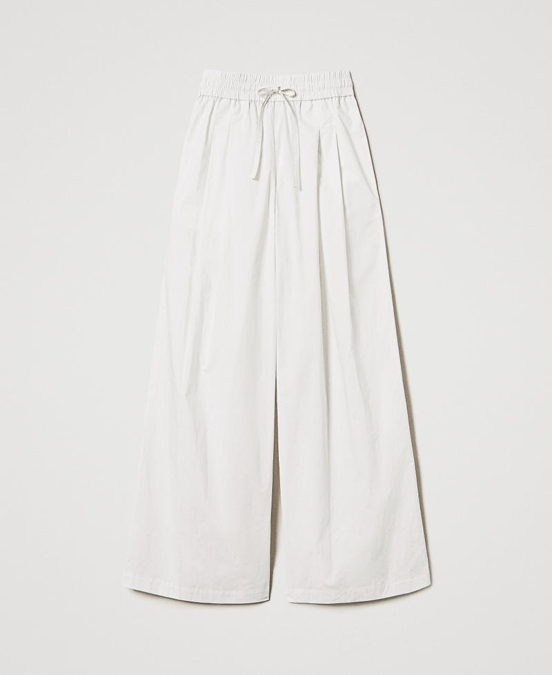 Poplin palazzo trousers White Snow Woman 251TT2120_00282_S0