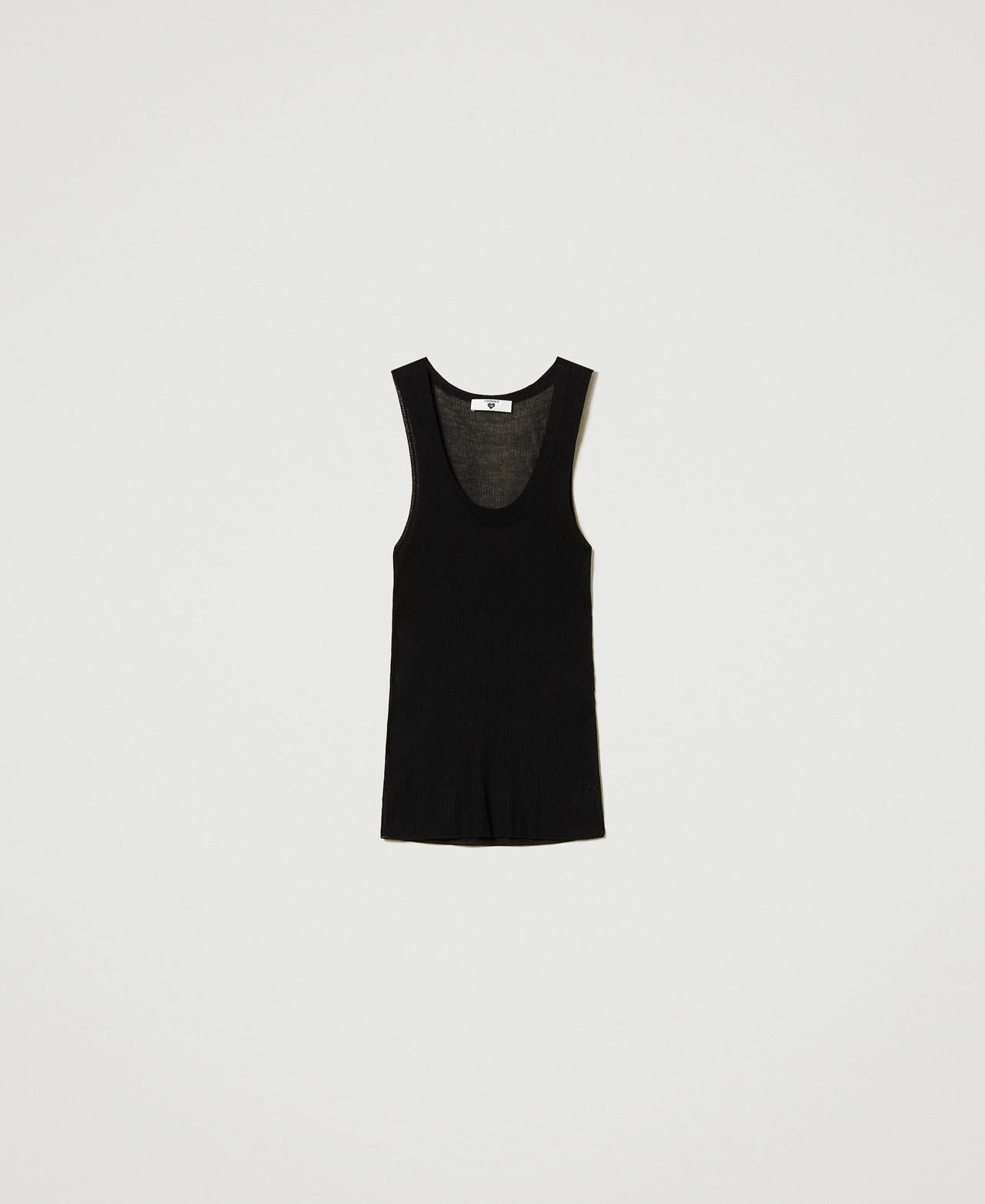 Scee by twin set Top fitted in maglia di viscosa