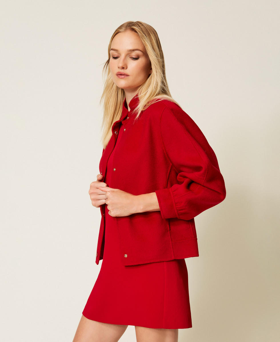 Bomber en drap double Rouge Vénitien Femme 252TP2071_00740_02