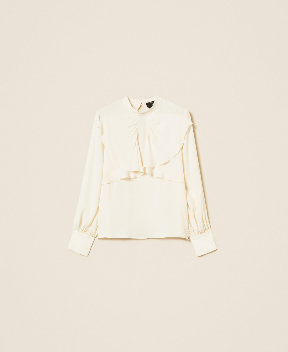Blusa in cr&ecirc;pe de Chine misto seta Madreperla Donna 262TP278A_00059_S0