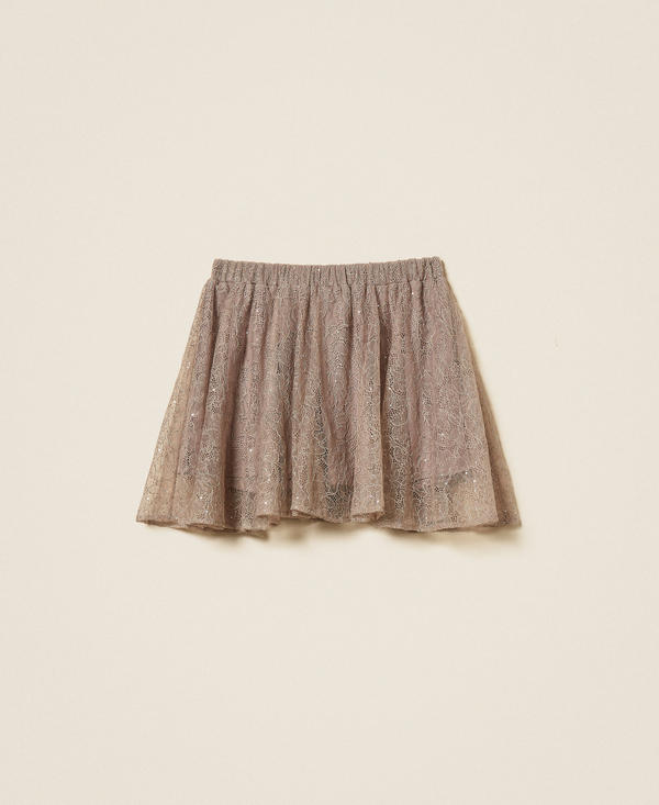 Lace miniskirt with sequins
