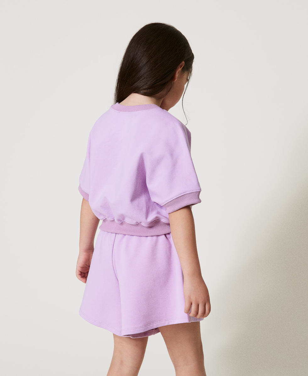 Oval T sweatshirt and shorts Pastel Violet Girl 251GJ2580_11862_03