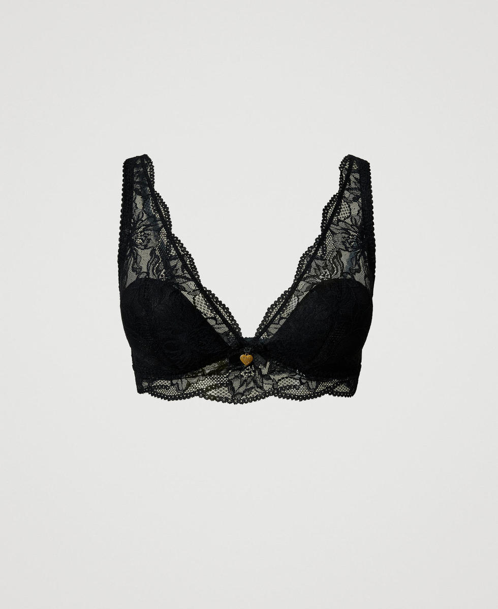 Lace bralette Woman Black TWINSET Milano