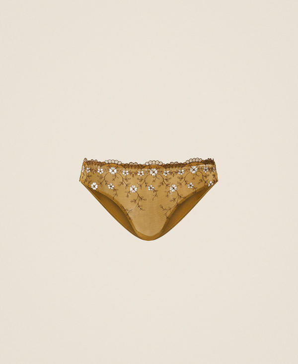 Slip en tulle brod&eacute;