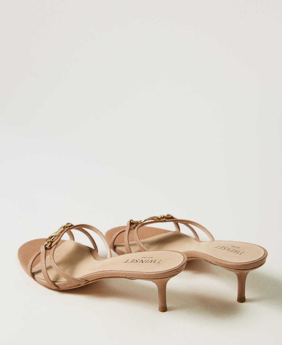 Sandalias mules con Oval T Camel Mujer 251TCP102_00044_03