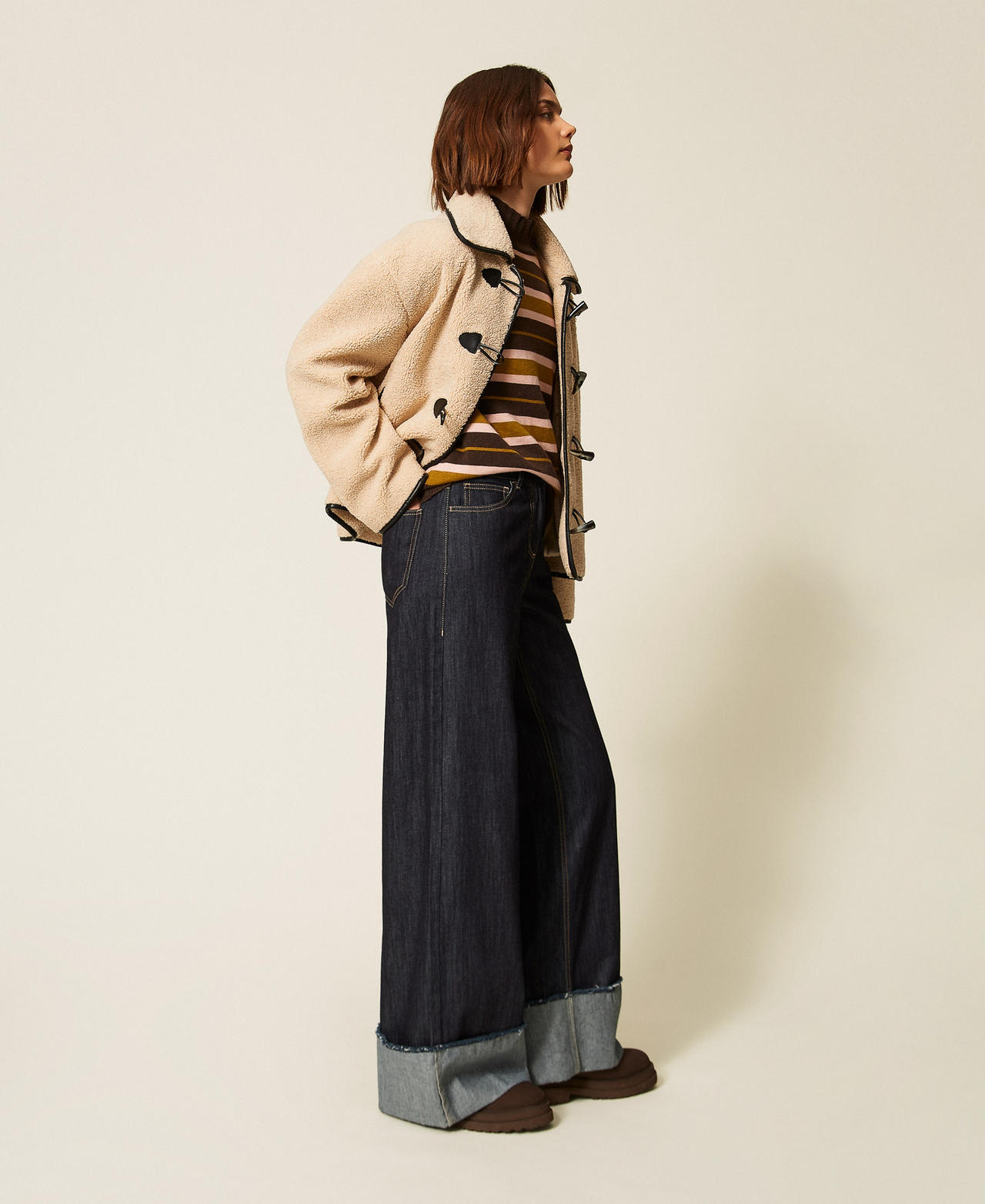Flared jeans with folded hem "Indigo" Blue Woman 262LI2JBB_01435_02