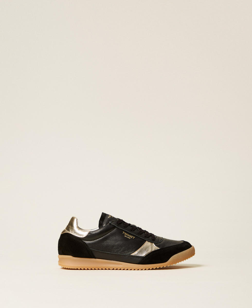 Running trainers with laminated details Black Woman 252TGT022_00006_01