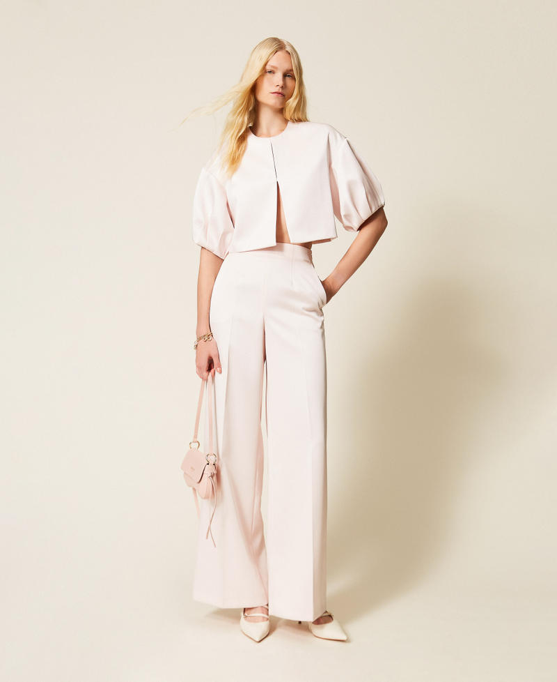 Duchesse cropped jacket Pink Sand Woman 261TP2410_00570_T0