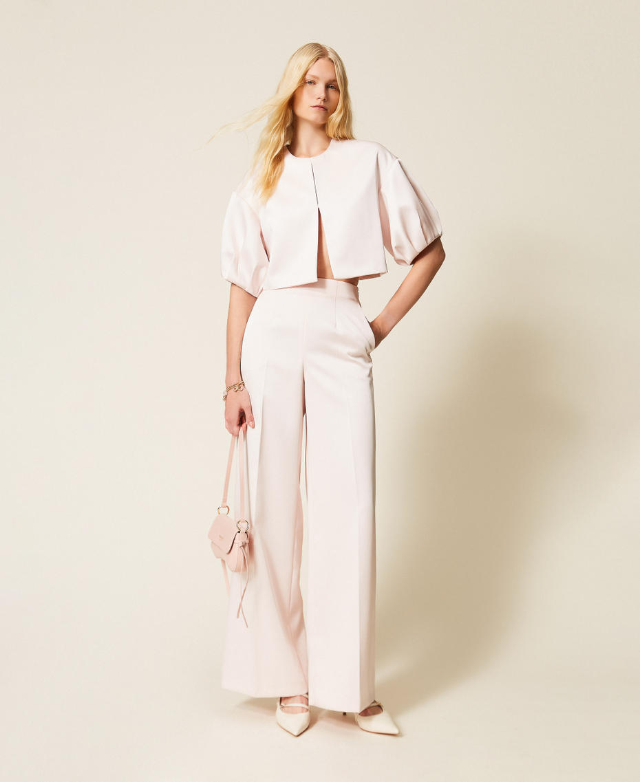 Duchesse cropped jacket Pink Sand Woman 261TP2410_00570_T0