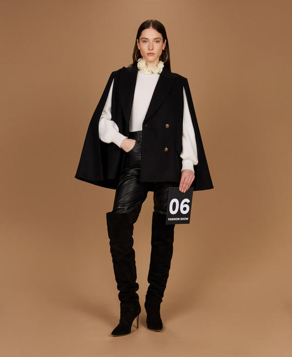 Leather trousers with stitch detail