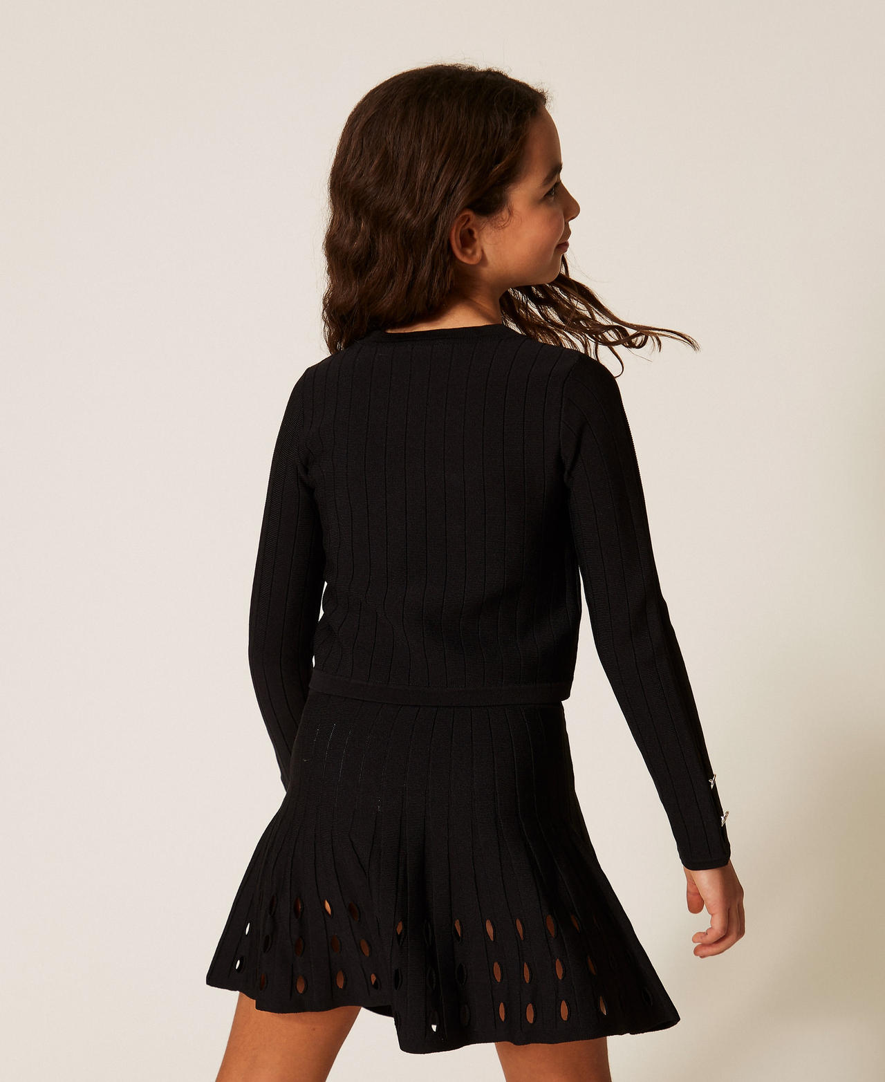 Openwork jumper with buttons Black Girl 261GJ3Q23_00006_03