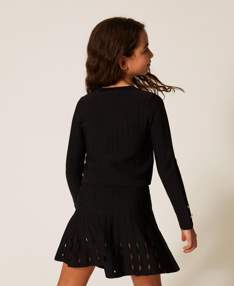 Openwork jumper with buttons Black Girl 261GJ3Q23_00006_03