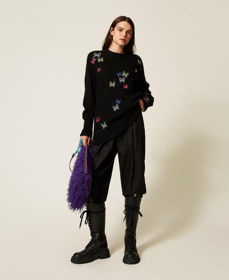 MYFO wool blend jumper with embroidery Black Woman 252AQ3040_00006_T0