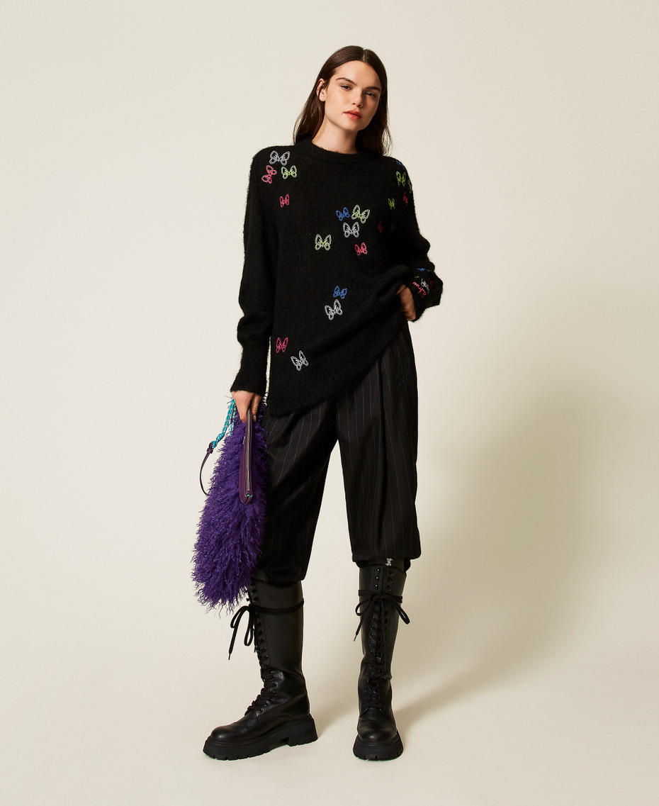 MYFO wool blend jumper with embroidery Black Woman 252AQ3040_00006_T0