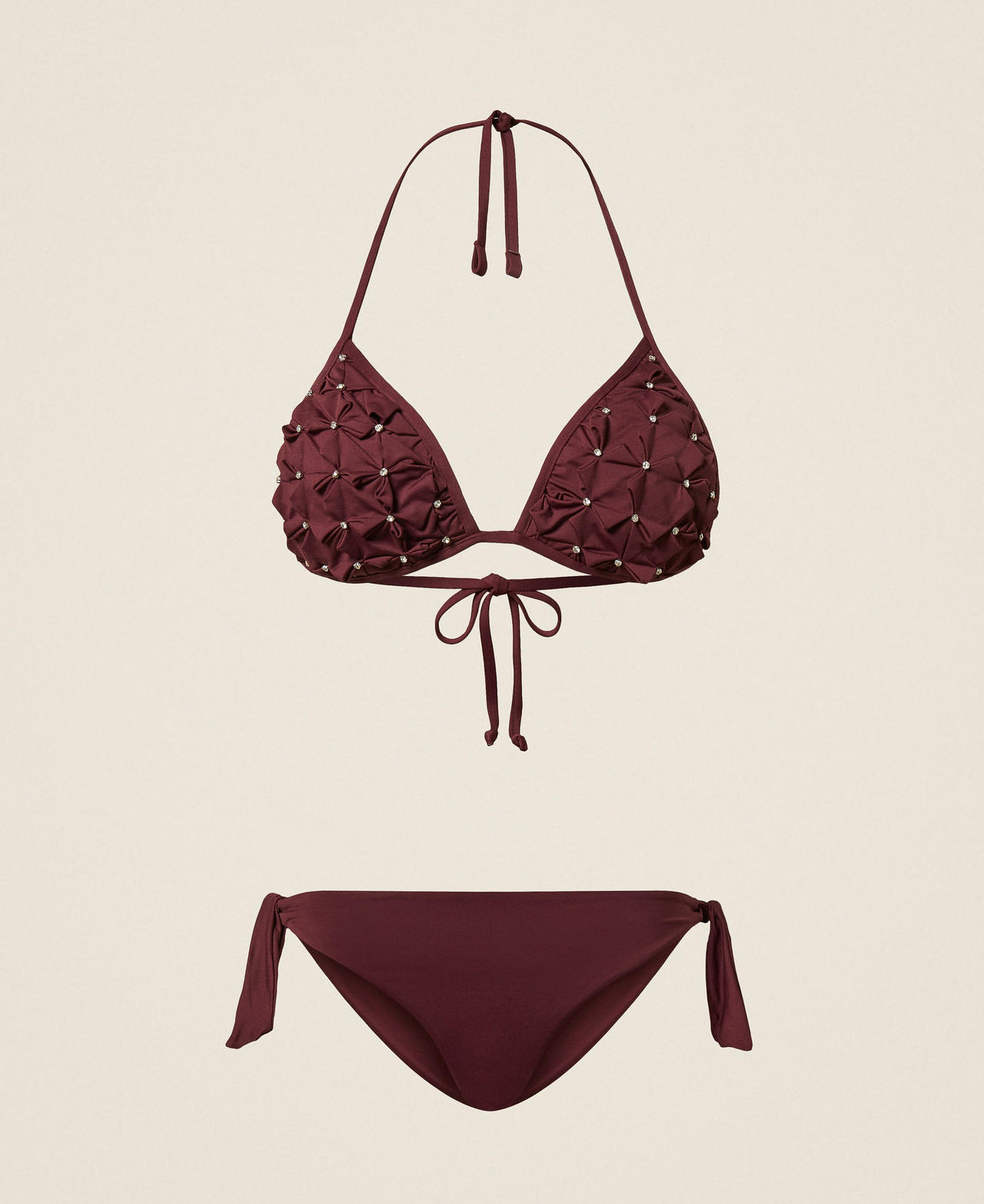 Haut de maillot de bain triangle avec broderie et tanga