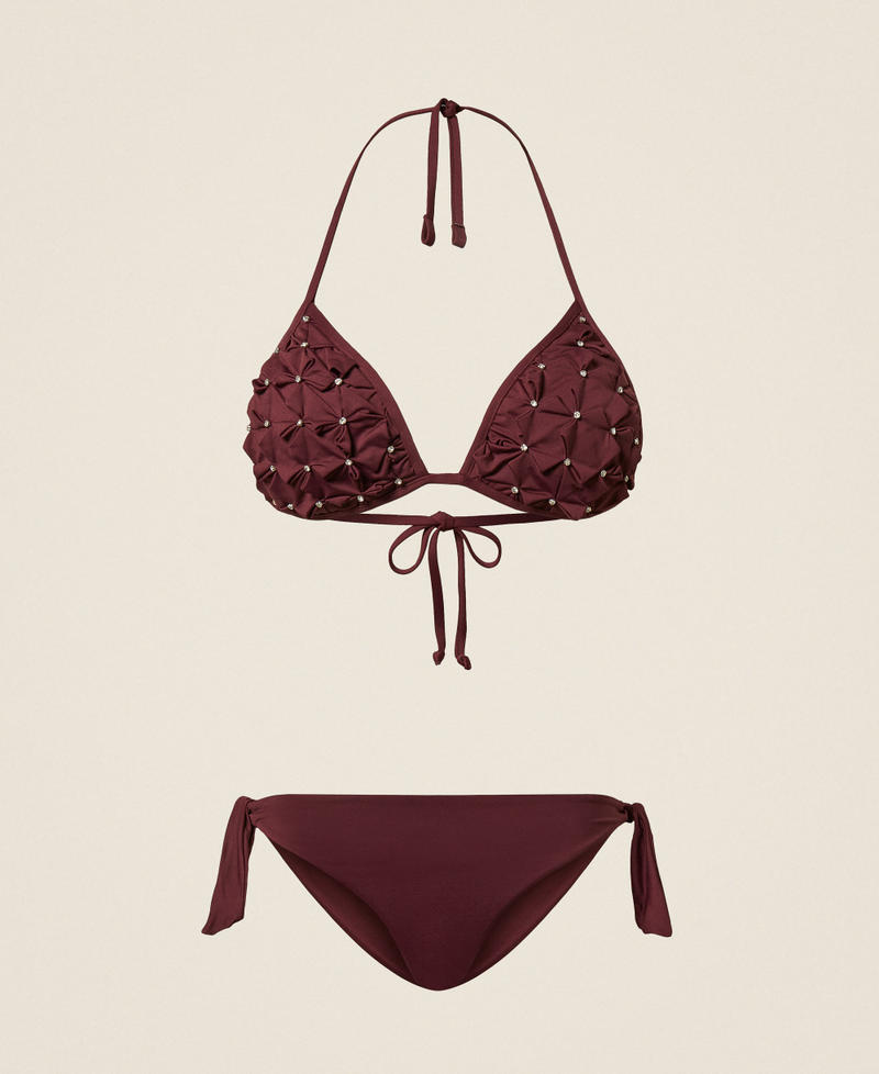 Triangolo da bagno con ricamo e tanga Viola "Winetasting" Donna 261LBMB22_05609_S0