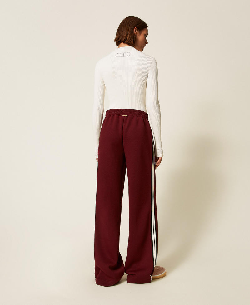 Wide scuba trousers Red Wine Woman 252LL2GDD_12818_03