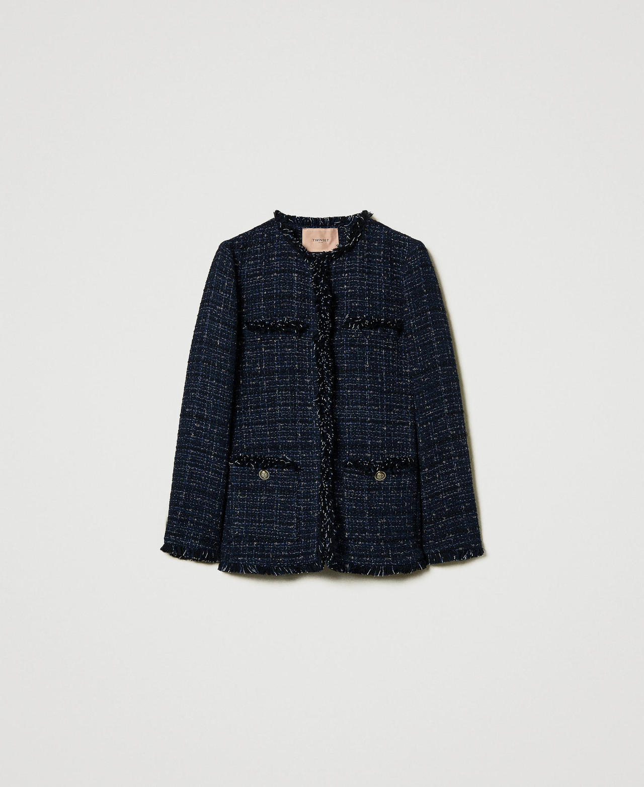 Scee by twin set Giacca bouclé con bottoni logati