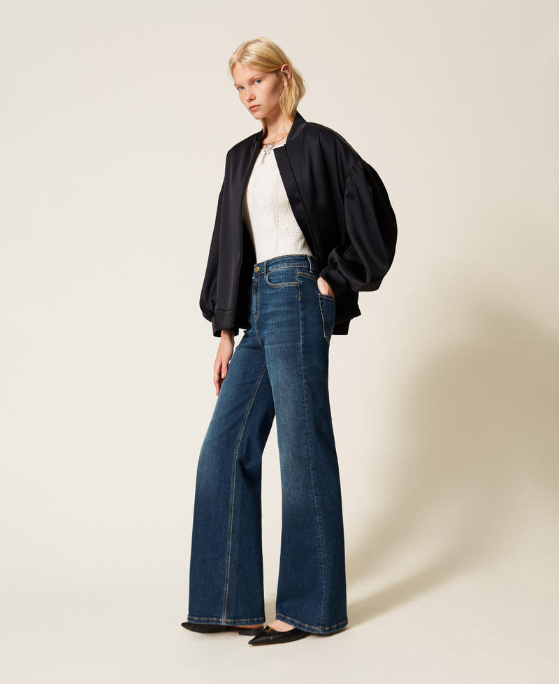 Five-pocket wide-leg jeans "Mid Denim" Blue Woman 261TP2703_01611_02