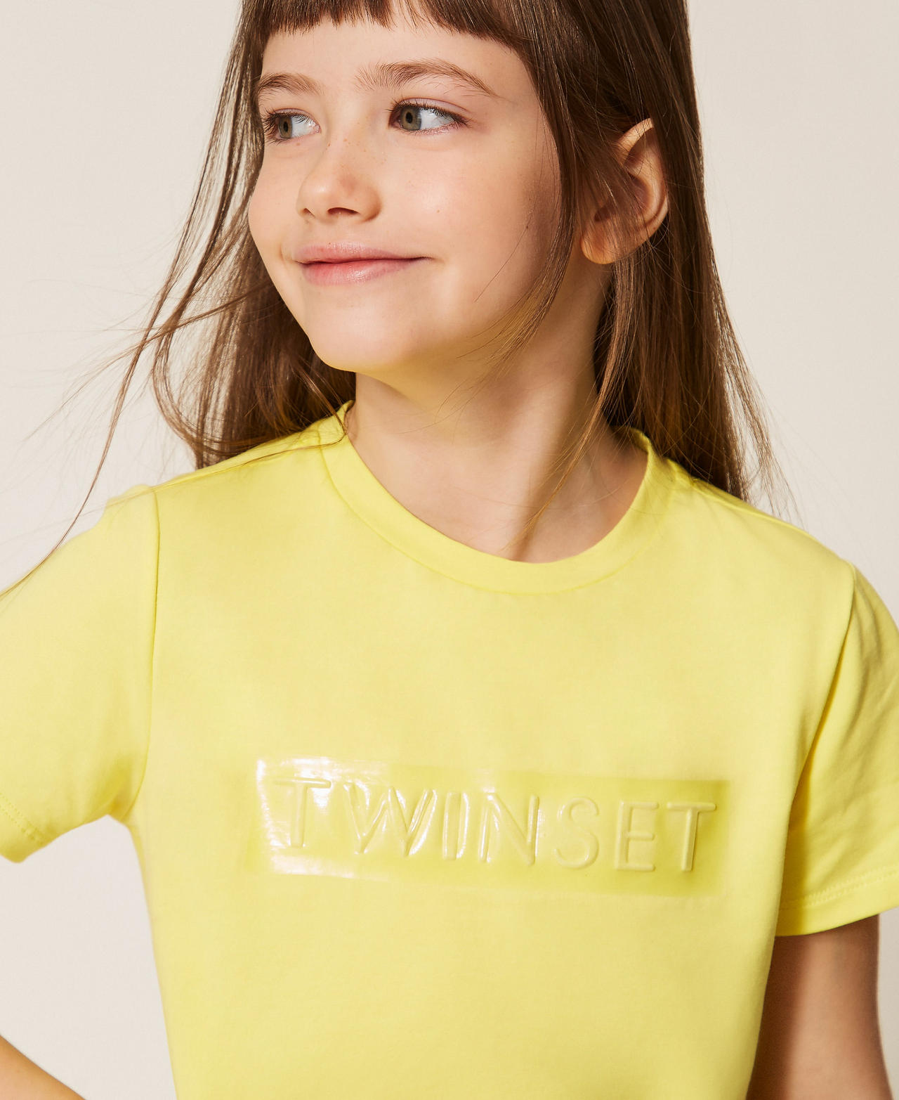 T-Shirt in Regular-Fit mit Glossy-Print "Limelight"-Gelb M&auml;dchen 261GJ2250_06210_PD