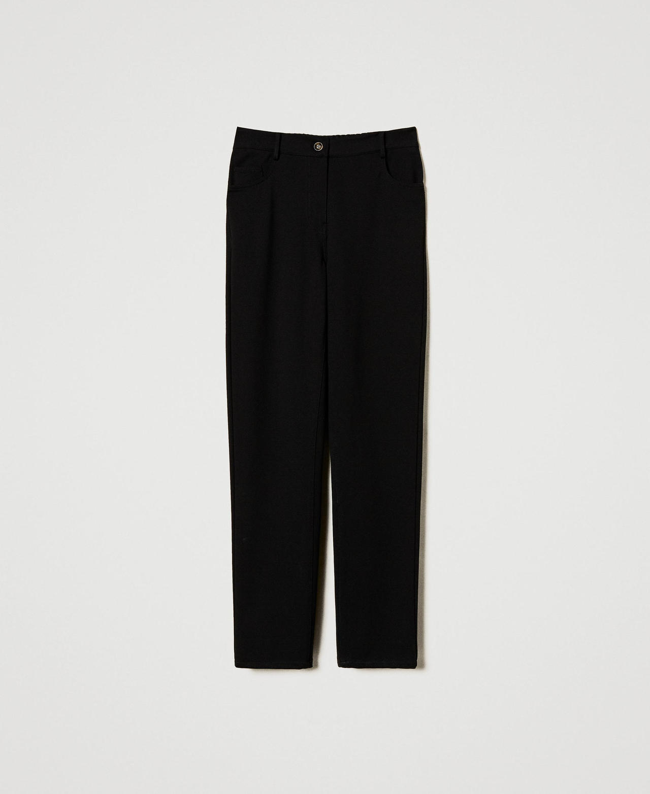 Straight fit trousers with pleats Black Woman 251LL2RCC_00006_0S