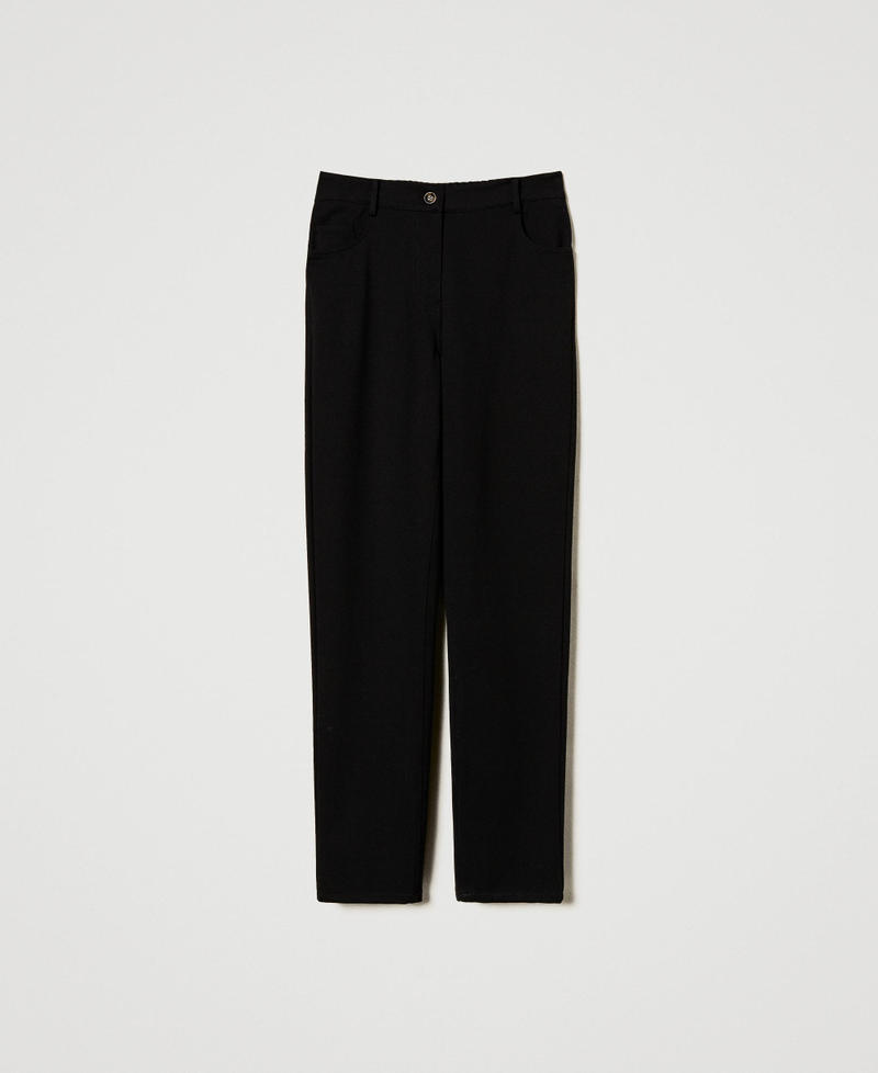 Straight fit trousers with pleats Black Woman 251LL2RCC_00006_0S