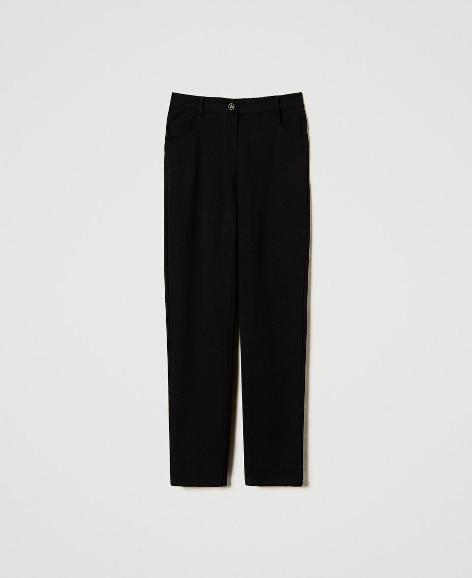 Straight fit trousers with pleats Black Woman 251LL2RCC_00006_S0