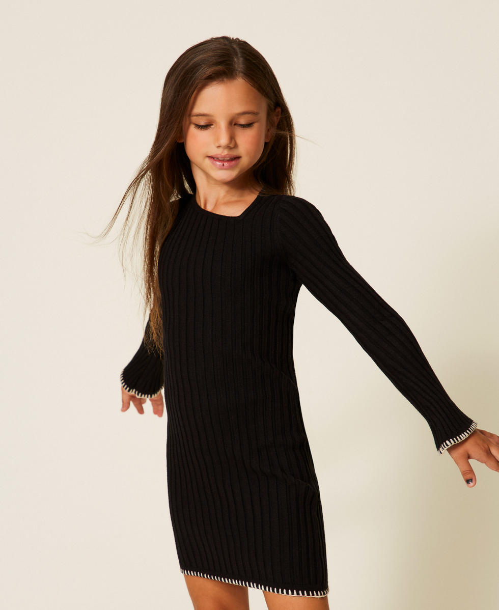 Short rib knit dress