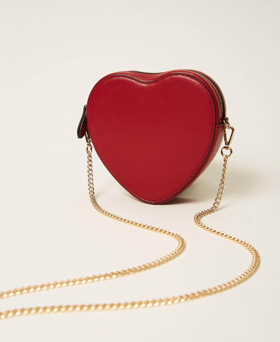 Mini heart-shaped bag with cross-body strap