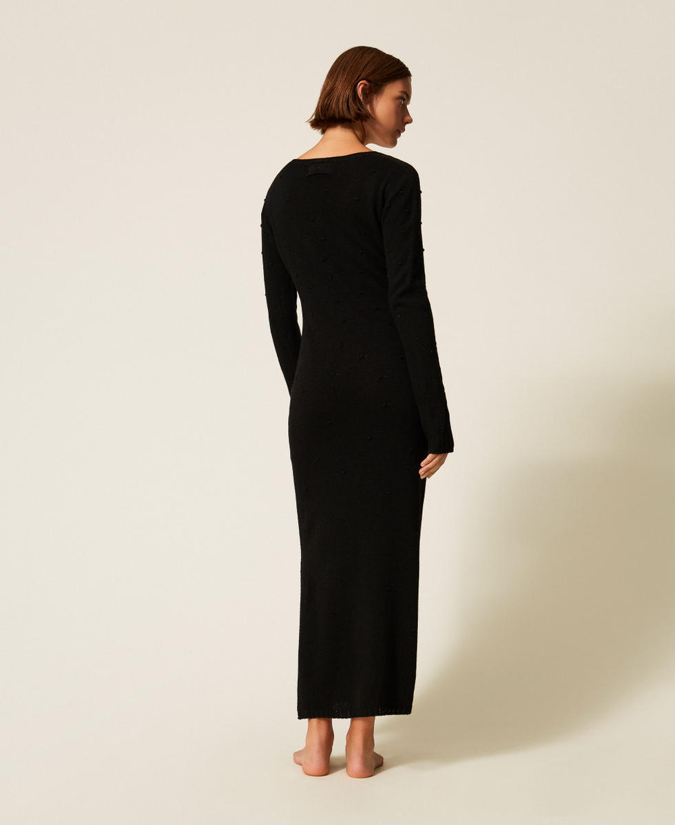 Maxikleid aus Treeblend-Garn Schwarz Frau 252TP3330_00006_03