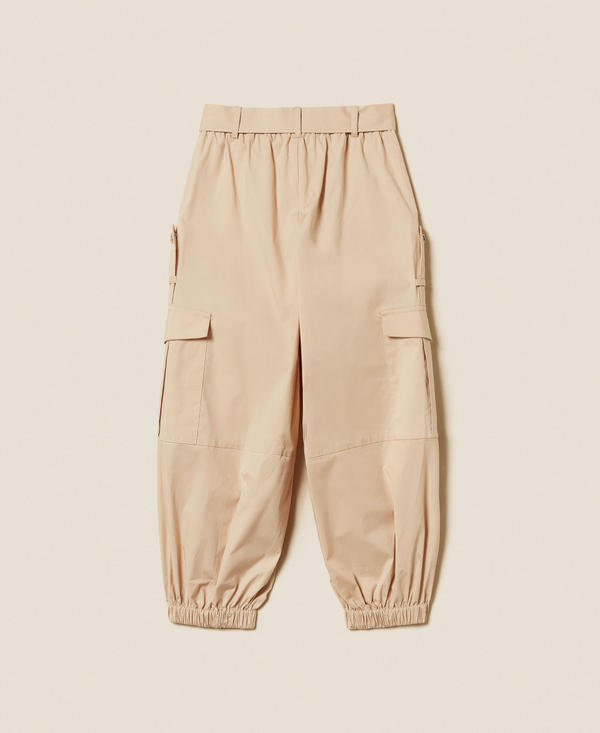 Pantalones cargo de popelina