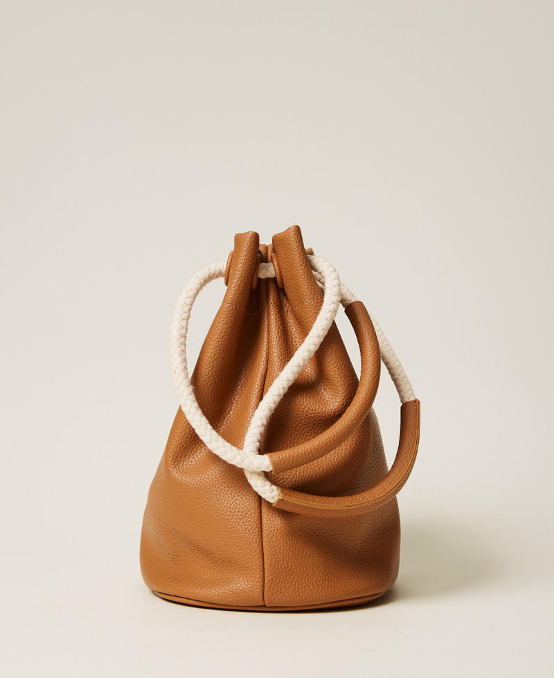 Bucket bag with rope handles Leather Brown Woman 261TD8191_00057_02