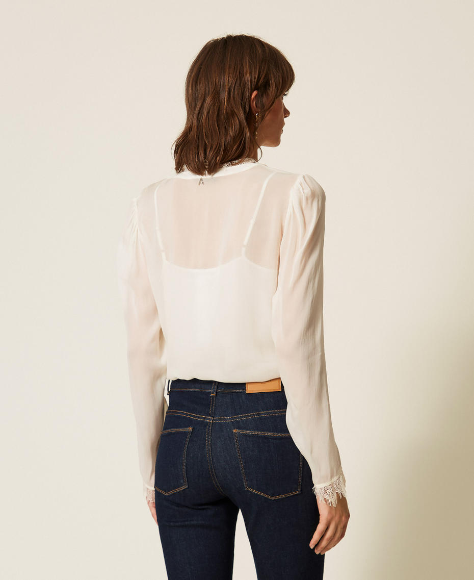 Georgette blouse with lace White Snow Woman 262AP2282_00282_03