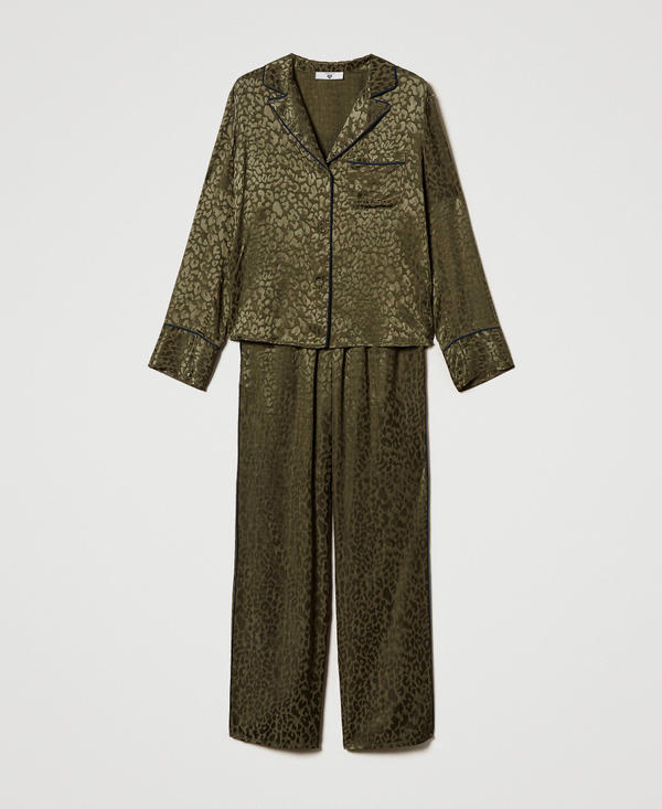 Mannish jacquard satin pyjamas