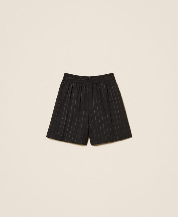 Lurex pinstripe shorts