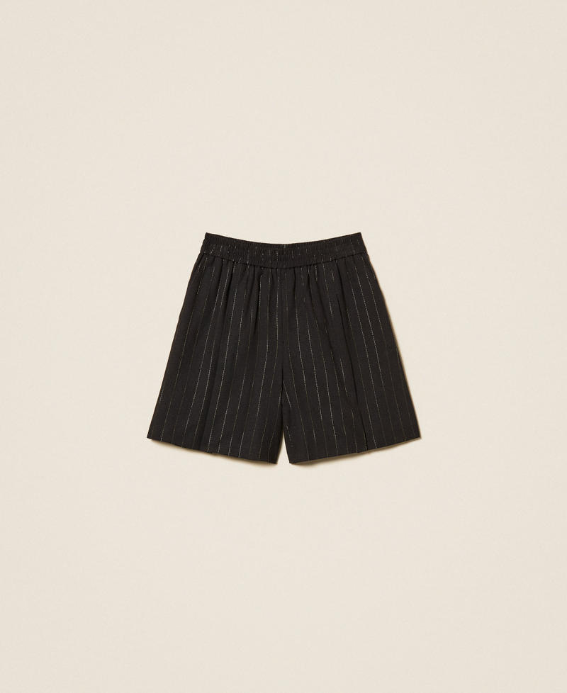Lurex pinstripe shorts Black Woman 261LB2QHH_00006_S0