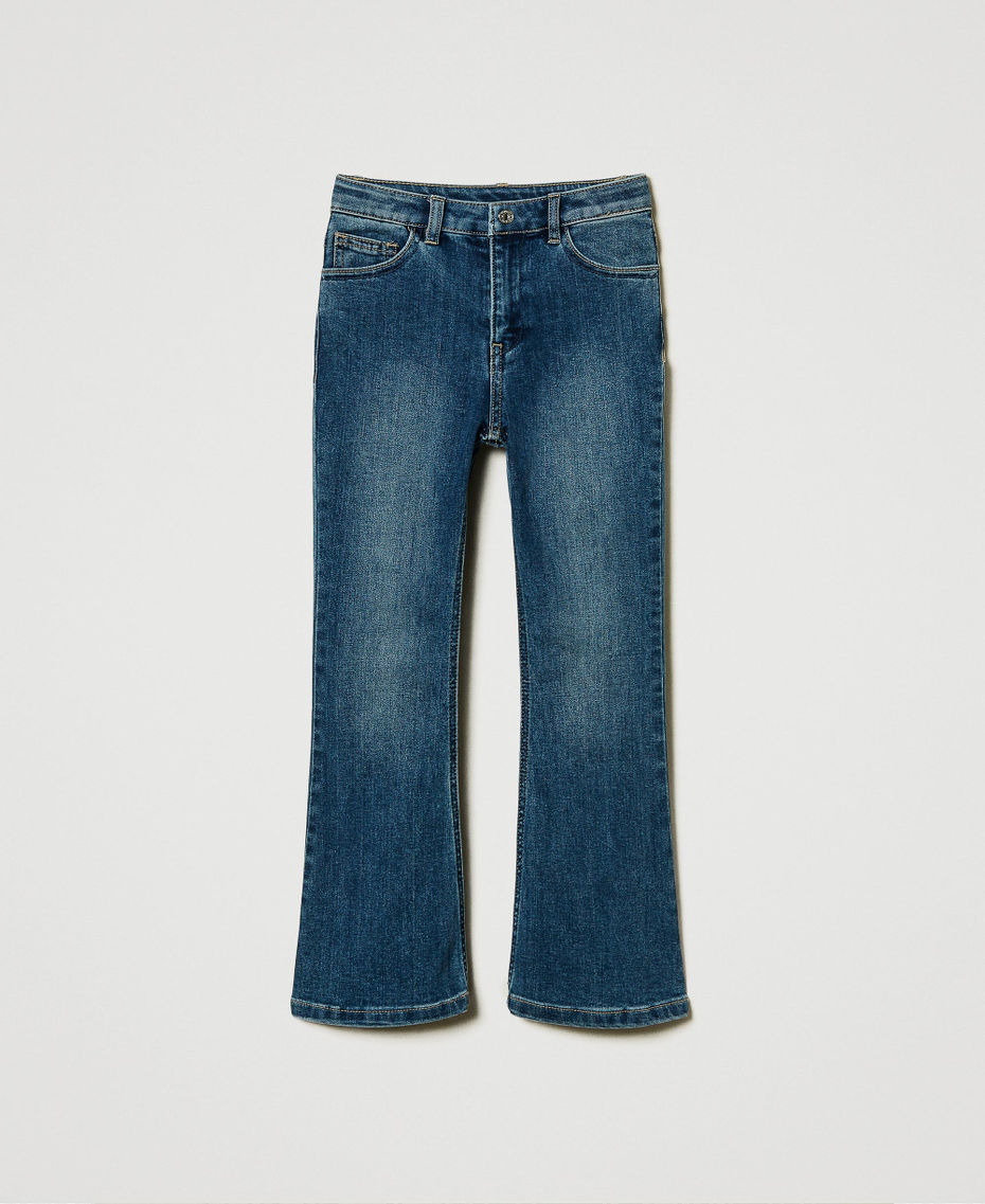 Bell bottom jeans with five pockets Denim Mid Blue Girl 242GJ2290_07282_S0
