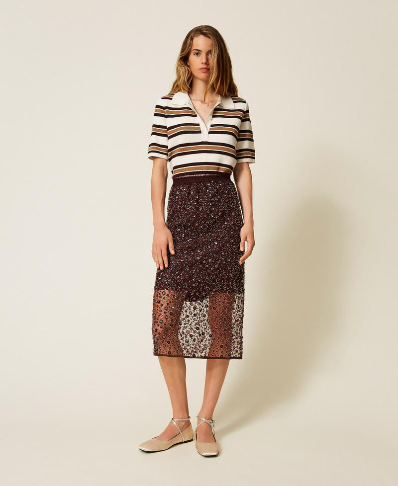 Midi tulle skirt with sequins Hot Chocolate Woman 252AP2270_12562_01