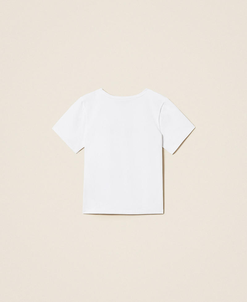 Girls' T-shirt with embroidery Chambray Blue/Off White Embroidery Girl 261GB2181_13368_S1