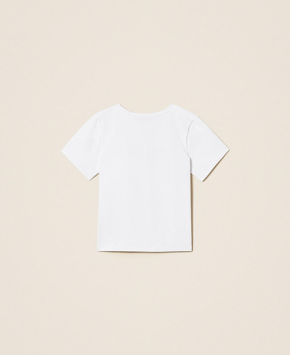 Girls' T-shirt with embroidery Chambray Blue/Off White Embroidery Girl 261GB2181_13368_S1