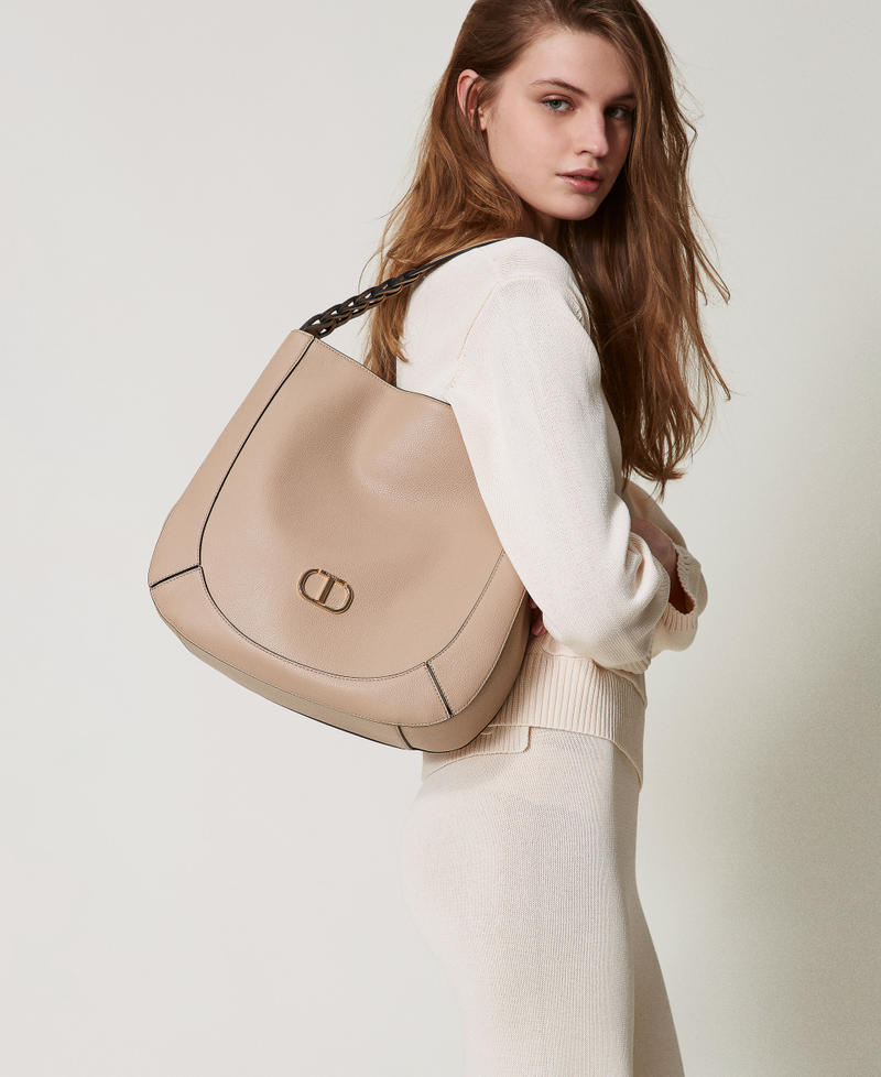 Hobo bag with weaving Rope Beige Woman 251TB7321_12145_T0