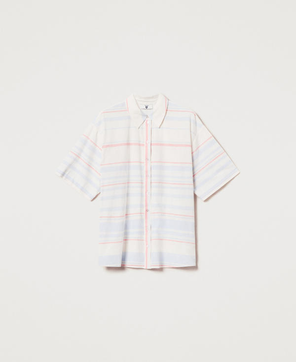 Camicia in misto lino a righe